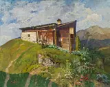 Marie Egner, The valley of Gastein, gouache on paper on cardboard