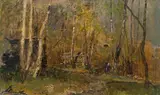 Emil Jakob Schindler, Wood collector in the birch forest near Hütteldorf