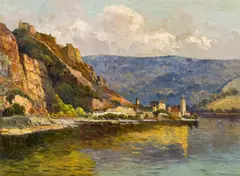 Rudolf Weber, Dürnstein at the Danube, oil on canvas