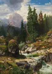 Robert Russ, A motif from the Ramsau, 1865, oil on canvas