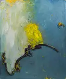 Untitled by Herbert Brandl & Loys Egg, 1989, oil, pigment on canvas, sold Oct 2014