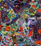 Lila Weltenflimmern by Gunter Damisch, 1999/2000, oil on canvas, sold Oct 2014