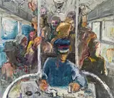 Georg Eisler, Tram, 1972, oil on canvas