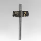 Loys Egg, Cross, 1974, wood, graphite, lead, dispersion paint, fabric