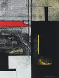 Hubert Fischlhammer, Spurenfeld, 2013, mixed media, collage on paper, unframed