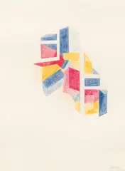 Roland Goeschl, Fenstersesselbild, 1970, crayon on paper