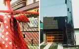 Dan Graham, 2 photographs: Dinosaur Play-Ground, "Family Restaurant"; Garage, Staten Island, New York, photography; unframed