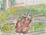 Maria Lassnig, Im Garten
