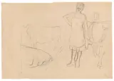 Maria Lassnig, Untitled, pencil on paper; unframed
