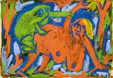 Untitled by Otto Muehl, 1984, oil on paper on canvas, sold Oct 2014