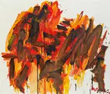 Untitled (pianist) by Otto Muehl, 1983, oil on canvas, sold Oct 2014