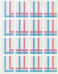 Gitter Konstruktion by Walter Obholzer, tempera on painting board cached on aluminium, sold Oct 2014