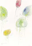 Gustav Peichl, Die Geister weinen, mixed media on paper; unframed