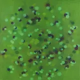 Uta Peyrer, Grünraum-Kreisende Zeit, 1998-2001, oil and glazing technique on canvas