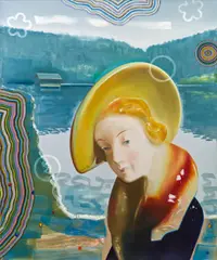 Martin Praska, Haus im See, 2008, oil, acryic on sailcloth