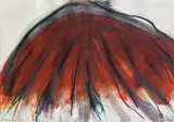 Red mountain by Arnulf Rainer, 1975, mixed media on paper, sold Oct 2014