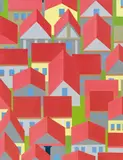 Hubert Schmalix, Houses, 2012, oil on canvas