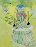 Peter Sengl, Blumenvase mit Huthaubenstock für Mosesartigen Hut