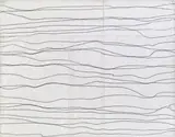 Rudi Stanzel, Untitled, 1999, string, dipersion binder on transparent paper on canvas