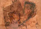 Wolfgang Stifter, Akrotiri Red Beach - Querformat 1, 2004, egg tempera, chalk, charcoal, sand on canvas