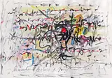 Schmincke Farben by Hans Staudacher, 2002, mixed media on paper; unframed, sold Oct 2014