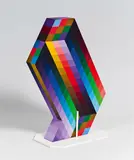 Torony II by Victor Vasarely, 1970, wooden sculpture, acrylic painted, sold Oct 2014