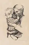 Mother holding her child by Käthe Kollwitz, 1916, lithography on paper, unframed, sold Jun 2014