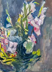 Gladioluses by Josef Dobrowsky, 1943, watercolour on paper, sold Jun 2014