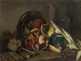 Karl Truppe, Still life with mushrooms, 1938, oil on canvas