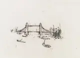 Herbert Boeckl, Tower Bridge, 1935/36, charcoal on paper, unframed