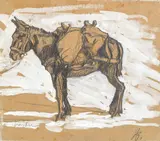 Herbert Boeckl, Tragtier, ca. 1916, graphite and opaque white on paper