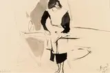 Kurt Absolon, Büglerin, 1958, mixed media on paper, unframed