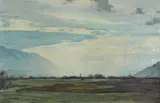 Leopold Hauer, Morning sky, 1945, oil on panel