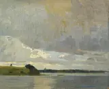 Alfred Poell, Naturstudie, Mattsee, 1900-15, oil on canvas, unframed