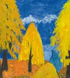 Gerhild Diesner, Autumn in the Hofgarten in Innsbruck, 1970, oil on canvas