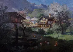 Konstantin Stoitzner, Landscape of Salzburg, ca. 1910, oil on canvas