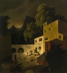 Franz Sedlacek, Stadtbild, 1929, oil on plywood