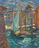 Malcesine at the Gardasee by Erich Miller-Hauenfels, 1927, oil on canvas, sold Jun 2014