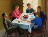 Herta Jirasko, Coffee klatch, 1933, oil on canvas