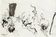 Kurt Moldovan, Pelota, 1973, drawing ink on paper