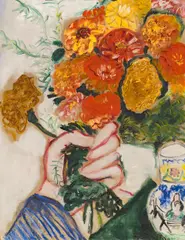 Frigyes Frank, Bouquet of flowers, oil on canvas