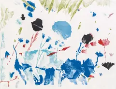 Max Weiler, Blue flower, 1990, color lithography; unframed