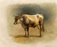 Steer by Friedrich Gauermann, c. 1840, oil on paper laid down on canvas, sold Jun 2014