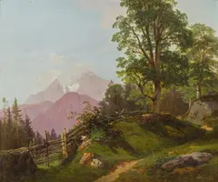 Anton Hansch, View of the Watzmann, 1841, oil on panel