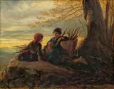 Theodor Hosemann, Wood collecting children, 1854, oil on panel