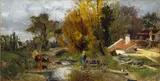 Landscape with a brook by Adolf Heinrich Lier, oil on canvas, sold Jun 2014