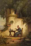Willy Moralt, The scholar, oil on panel