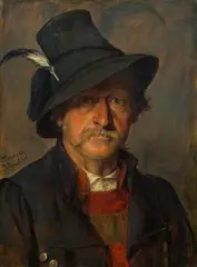 Franz Defregger, A peasant with hat, 1898, oil on canvas