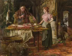 Ernst Nowak, A monastery kitchen, 1901, oil on panel