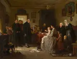 August Heinrich Niedmann, A congratulations reception, oil on canvas